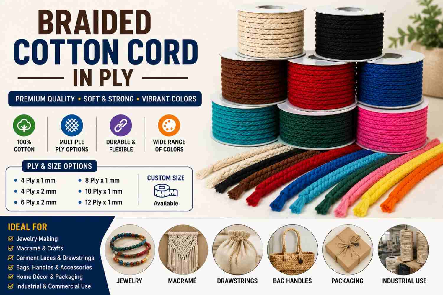 Braided Cotton Cord in Ply: Types, Benefits, Uses and Selection Guide