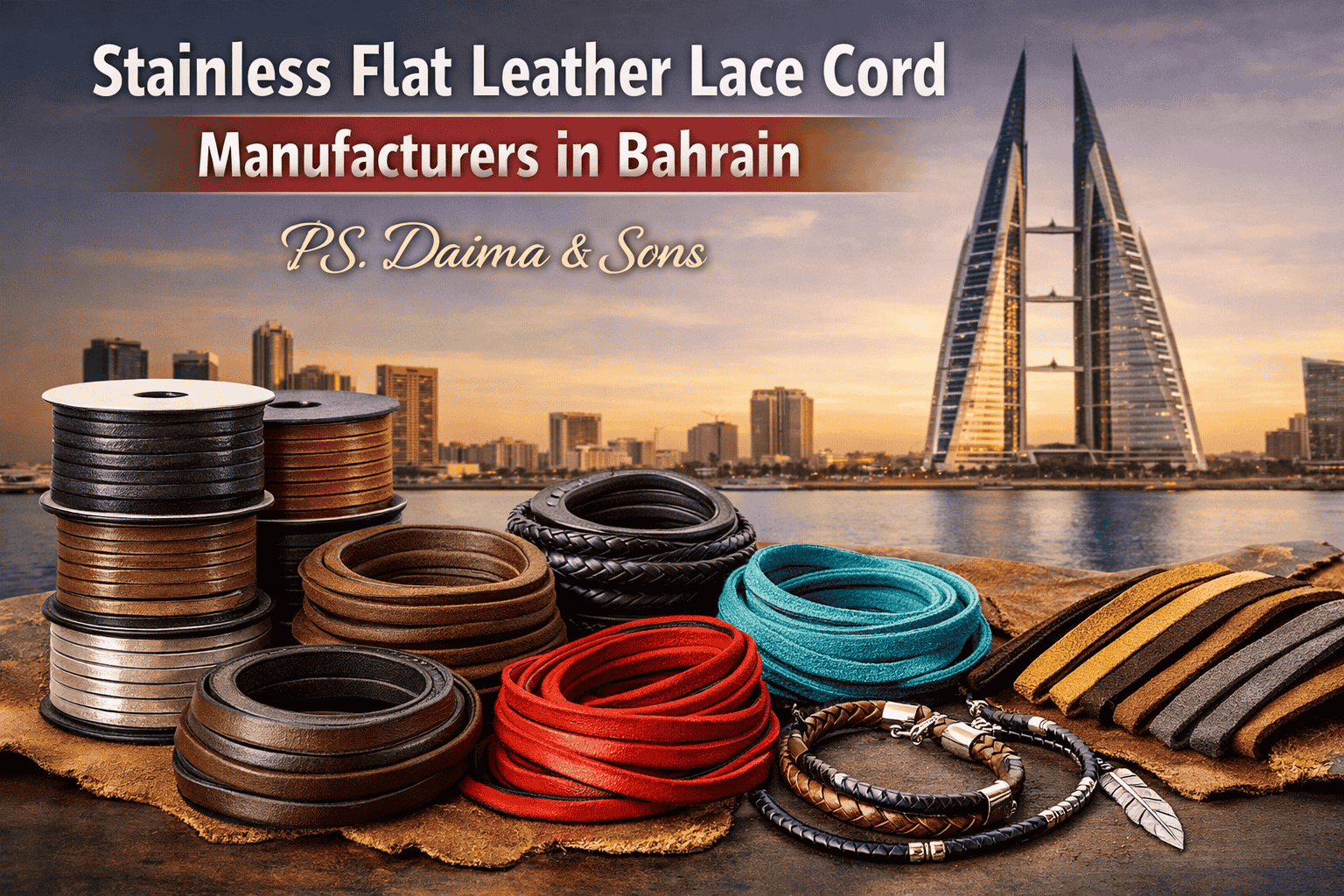 Stainless Flat Leather Lace Cord Manufacturers in Bahrain – Premium Quality for Fashion & Jewelry