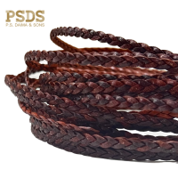 Flat Braided Leather Lace Cord