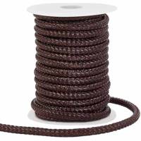 Round leather flat braided - 3 Ply x 3 Cord