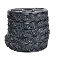 Round leather flat braided - 3 Ply x 4 Cord